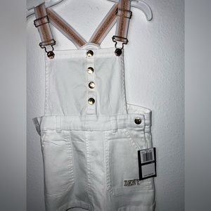 DKNY girls  white overall dress